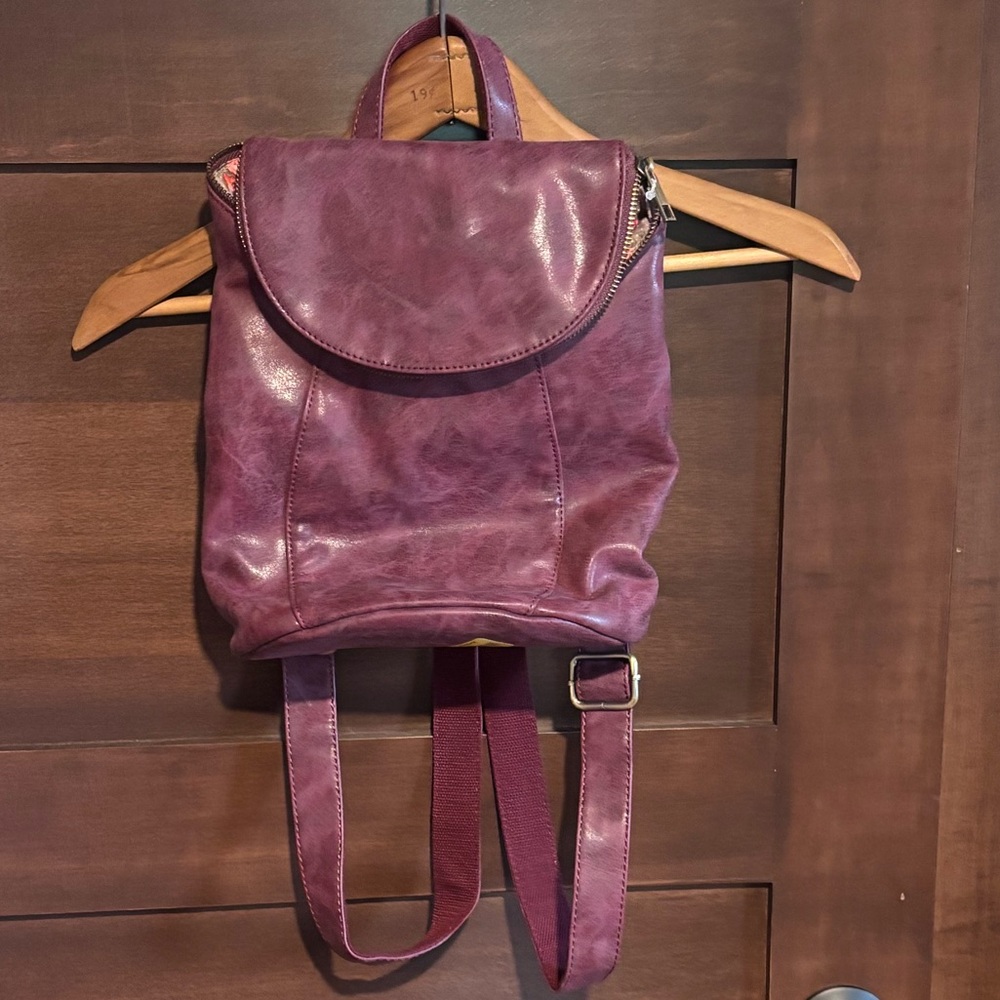 Joy Susan Plum Leather Backpack